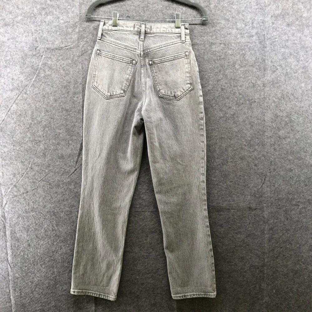 Abercrombie & Fitch 90s Ultra High Rise Curve Love Jeans Women 24/00S Gray Denim - Picture 2 of 10